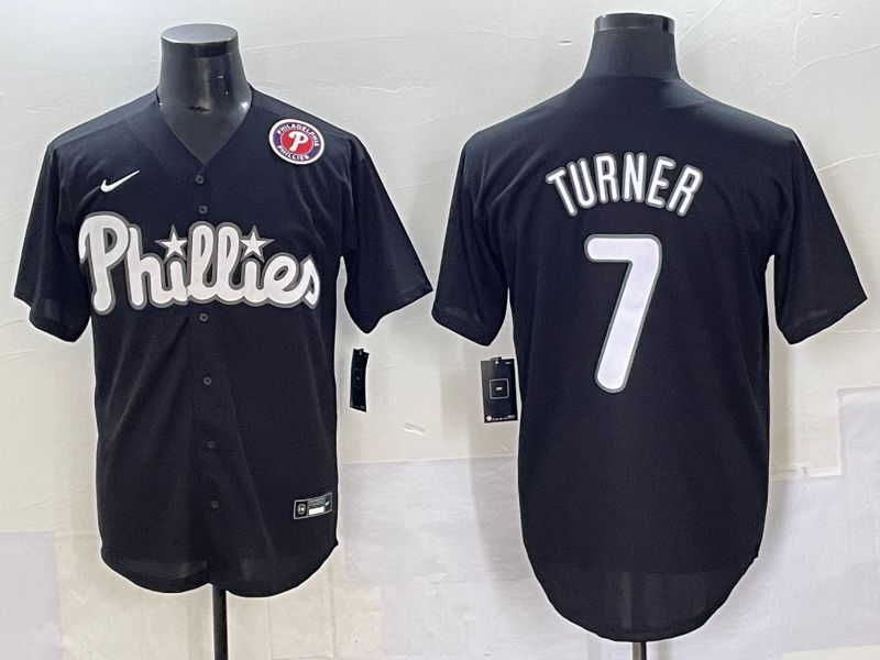 Men 2025 Philadelphia Phillies #7 Turner Black Fashion Nike MLB Jersey style 7097->philadelphia phillies->MLB Jersey